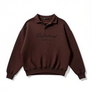 Reclaimed Vintage Quilted Cropped Sweatshirt | Women’s L | Rusty Brown